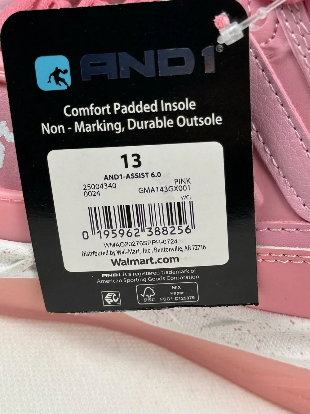 AND1 toddler Girl size 13 High Top Basketball Sneakers color PINK New